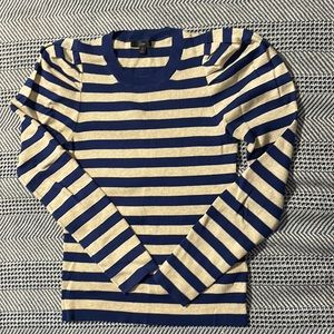 J. Crew Striped Puff Sleeve Sweater
